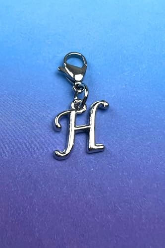 Initial Italic Cursive Stainless Steel Clasp Clip on Charm Graduation Cap Tassel Event Party Invitation Card Baby Shower Birthday Thank You Celebration Personalized Congratulations Choice of 26 Letters - style: Letter H