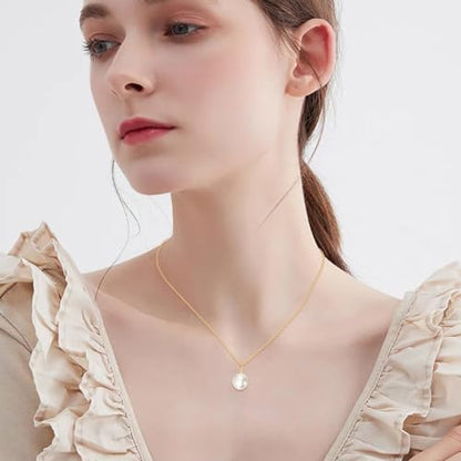 KECHO 14k Gold Pearl Necklace for Women, Freshwater Pearl Pendant Jewelry Wedding Anniversary Birthday Gifts for Her - style: C-Pearl Necklace