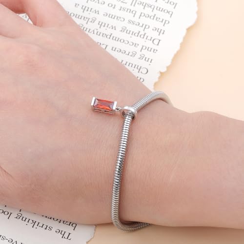 Helonley Birthstone Charms for Charms Bracelet: Birth Stone Charms | 925 Sterling Silver Birth Stone Bead Charms for Bracelets and Necklaces, Christmas Birthday Gifts for Mom and Wife - color: Jan.