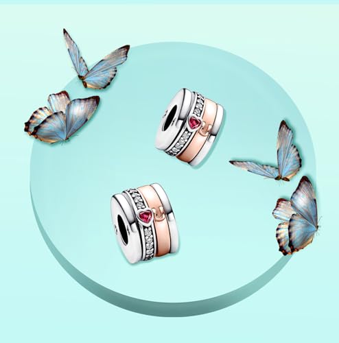 Annmors S925 Clip Spacer Safety Chain Stopper Charms for Pandora, Gift Mom Daughter Friend Sister Wife Grandma Girlfriend Fmaily On Christmas Mothers Valentines Halloween Graduation - color: C07-Love U Spacer