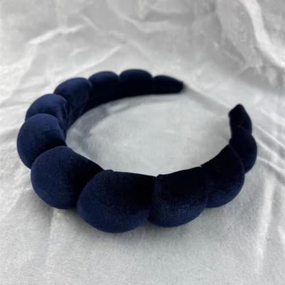 Fashion Headbands for Women Padded Fabric Hair Bands Wide Velvet Non Slip Headband Hair Accessories for Women Girls (Navy Blue) - color: Navy Blue