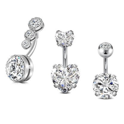 VCMART Belly Button Ring Short Bar Belly Ring Short Belly Button Rings Surgical Steel 6mm Belly Rings for Women Small Belly Button Piercing Navel Rings Piercing Jewelry - color: A4 -silver