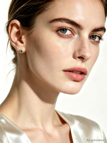 0.6-4 Carat 5A Cubic Zirconia/Simulated Emerald Sparkle Stud Earrings for Women, Hypoallergenic 925 Sterling Silver Posts, Anniversary Birthday Valentines Mothers Day Jewelry Gift - color: Simulated Emerald - White Gold, size: 0.6 Carat (0.30ct * 2)