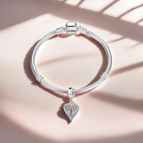 Guardian Angel Wing Dangle Charm 12 Birthstone Bead for European Bracelet Necklace - style: November