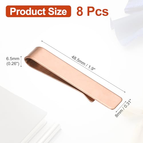 PATIKIL Skinny Tie Clips, Stainless Steel Tie Clips for Men Wedding - color: Rose Gold