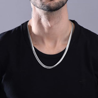 Snake Chain for Women Stainless Steel Dainty Choker Necklace Thin Layered Men Chain 8mm Width Gold/Black/Silver Plated Trendy Jewelry 18/20/22/24/26/28/30 Inch - color: 8MM-Silver Snake Chain, size: Length 22 Inches