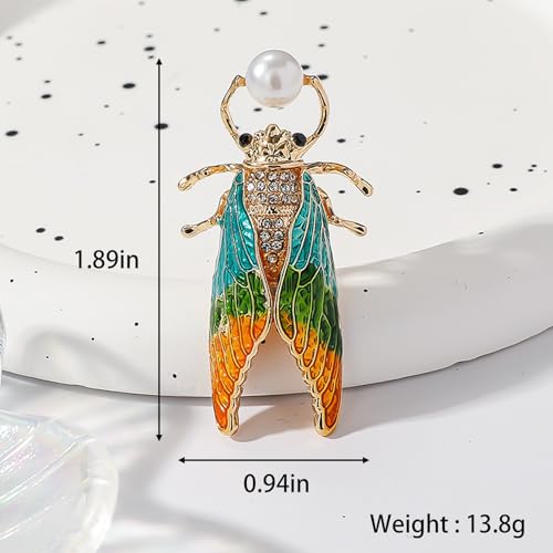 HETICA Animal Brooch for Women, Funny and Cute Flower Brooch Safety Pins Clothing Backpack Hat Decoration Enamel Pins Fashion Women Brooches and Pins Jewelry - style: Locust