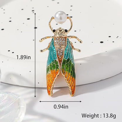HETICA Animal Brooch for Women, Funny and Cute Flower Brooch Safety Pins Clothing Backpack Hat Decoration Enamel Pins Fashion Women Brooches and Pins Jewelry - style: Locust