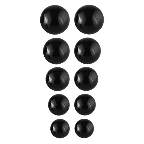 Jewelrieshop Faux Pearl Stud Earrings 5 Pairs, Stainless Steel Hypoallergenic Starter Set for Women - color: Black