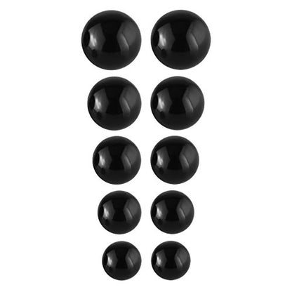Jewelrieshop Faux Pearl Stud Earrings 5 Pairs, Stainless Steel Hypoallergenic Starter Set for Women - color: Black