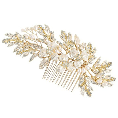 Wedding Hair Pieces, Rhinestone Bridal Hair Accessories | Handmade Gold Hair Comb for Bridesmaids Banquets Balls Formal Events - color: Gold