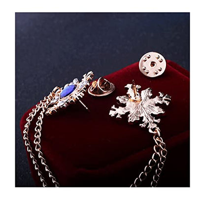 Collar Chain Pin for Men and Women - Hanging Tassel Brooch Lapel Pin for Business Suits - Bar Pin With Long Chain - Gifts - color: D: blue