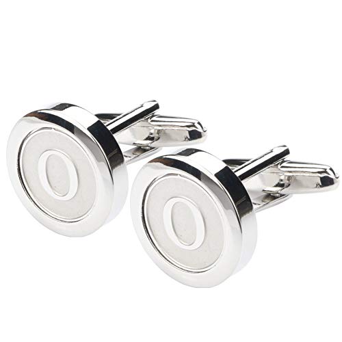 Mens Classic Stainless Steel Initial Cufflinks 26 Alphabet Initial Letter Cufflinks Business Wedding Shirts A-Z - style: O