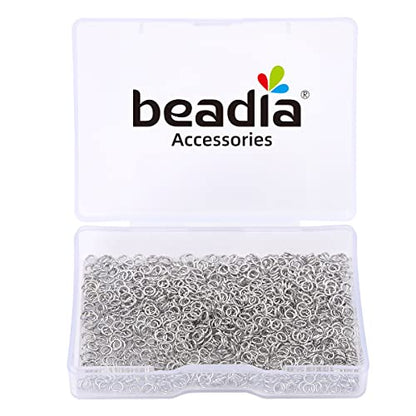 BEADIA Platinum Plated Jump Rings Non Tarnish 3mm 1200pcs for Jewelry Making Findings - color: Platinum, size: 0.5x3mm