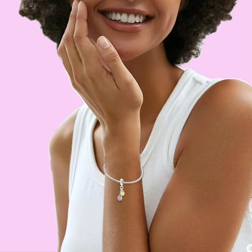 LNQOBU 925 Sterling Silver Charms for Bracelets Dangle Pendant fit Pandora Bracelets or Necklaces Jewelry Woman Gift Beads Charm (With one Spacer Beads) - style: Charms Bead 1664