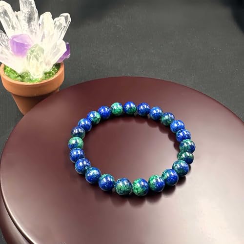 Amethyst Bracelet for Women Men, Elegant Handmade Natural Gem Stone Round Beaded Stretch Elastic Adjustable Healing Bracelets 8mm Gifts - color: AL-0144, size: Medium