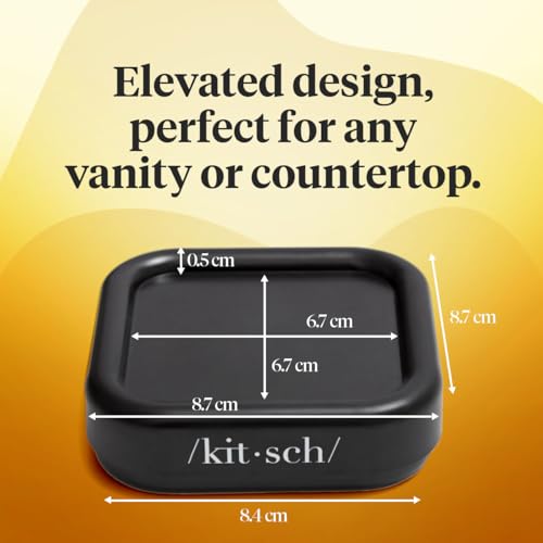 Kitsch Magnetic Bobby Pin Holder - Black, 1 Pc | Cute Stuff, Strong Magnetic Pin Holder for Desk & Vanity, Securely Holds Metal Hair Clips, Bobby Pins & Paper Clip