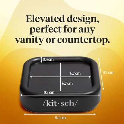 Kitsch Magnetic Bobby Pin Holder - Black, 1 Pc | Cute Stuff, Strong Magnetic Pin Holder for Desk & Vanity, Securely Holds Metal Hair Clips, Bobby Pins & Paper Clip