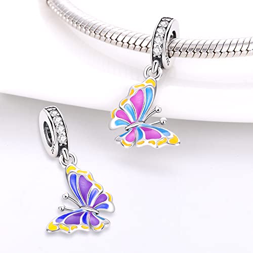 Pandach Animal Charm Bead fits Charms Bracelets for Woman-925 Sterling Silver Dangle Pendant Bead,Jewelry Beads Gifts for Women Bracelet&Necklace - style: Heat change color Butterfly Charm