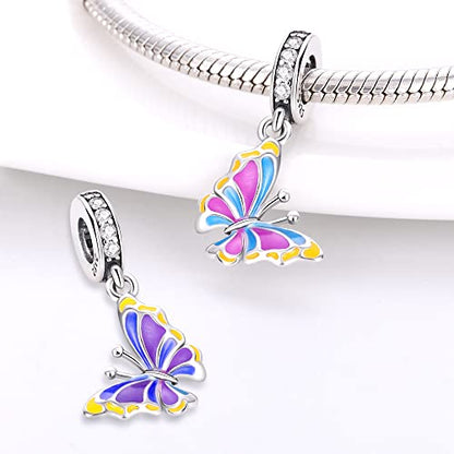 Pandach Animal Charm Bead fits Charms Bracelets for Woman-925 Sterling Silver Dangle Pendant Bead,Jewelry Beads Gifts for Women Bracelet&Necklace - style: Heat change color Butterfly Charm