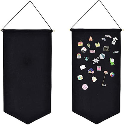 2pcs Cotton Canvas Wall-Mounted Brooch,Wall Hanging Jewelry Display Storage Set for Pin and Brooch Collections(A) - color: A