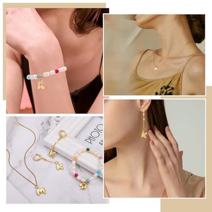 A-Z Bubble Letter Charms 18K Gold Filled Charms for Jewelry Making Gold Initial Alphabet Charms Pendants for Women Men Necklace Choker Bracelet Making - color: Letter W