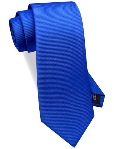 GUSLESON Classic New 3.15"（8cm） Men's Solid Color Necktie Wedding Business Tie + Gift Box - color: Blue