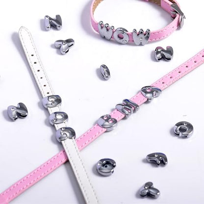 stino 100 Gram Metal Charms for Jewelry Making, Silver & Gold Plated, Bulk Pack for Bracelets, Necklaces, Crafts - color: Bubble Letter (52 Pcs）