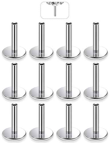 F136 Titanium 20/18/16G Threaded/Threadless Flat Earring Back Converter Kit Nose Lip Rings Medusa Labret Flatback Posts Cartilage Helix Conch Tragus Stud Piercing Jewelry Bar for Women Men - color: Threadless, size: 18g, 1/4in