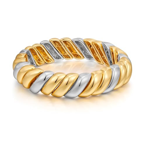 FAMARINE Gold Silver Chunky Bangle Bracelet for Women Men - style: Style L
