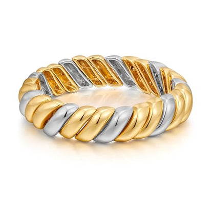 FAMARINE Gold Silver Chunky Bangle Bracelet for Women Men - style: Style L
