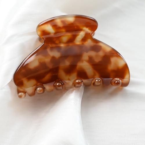 Handmade Celluloid Acetate French Design Barrettes Tortoise Shell Claws Hair Claw Luxury Fashion Accessories Hair Clip for Women (coffee) - color: coffee