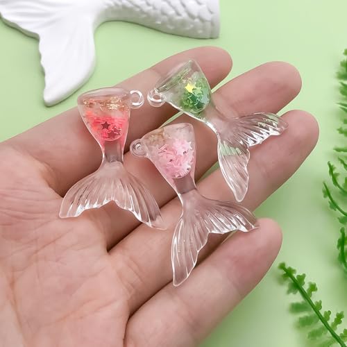 Sailanzi 18pcs Resin Ocean Tail Set Pendant Jewelry Making DIY Keychain Earrings Pendant Various Design Charms for Jewelry Making Bracelets Necklace (SN770) - color: SN770