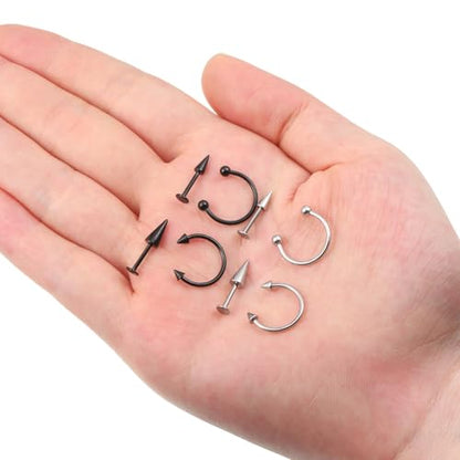 36Pcs Stainless Steel Lip Rings, Snake Bite Piercing Labret Jewelry | Women Men, Horseshoe Labret Jewelry, Lip Barbell Ring, Lips Piercing Jewelrys, Lip-Piercing Jewelries