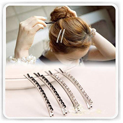 12 Pieces Rhinestone Bobby Pins, Silver Metal Hair Clips Diamond Bobby Pins Crystal Hair Pin for Prom Bridal Wedding Hair Accessories Gift Stocking Stuffers for Women Girls - color: Silver