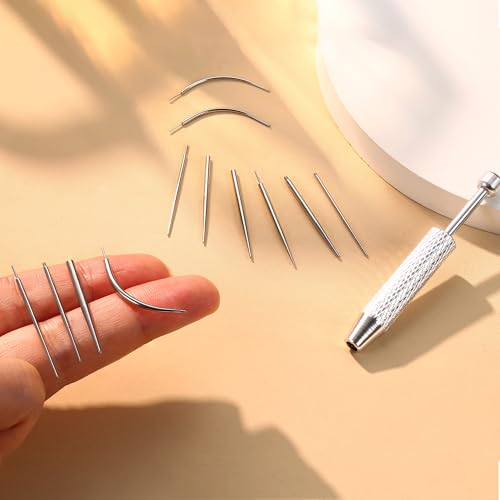 Piercing Ball Grabber Tool, 14-20G Taper for Changing Jewelry | Surgical Steel Flat Back Earrings Threader Tool Insertion Pin, Body Piercing Kit for Ear Rook Conch Nose Lip Jewelry Removal - style: Thread+Threadless(14G 16G 18G) +Ball Grabber Tool