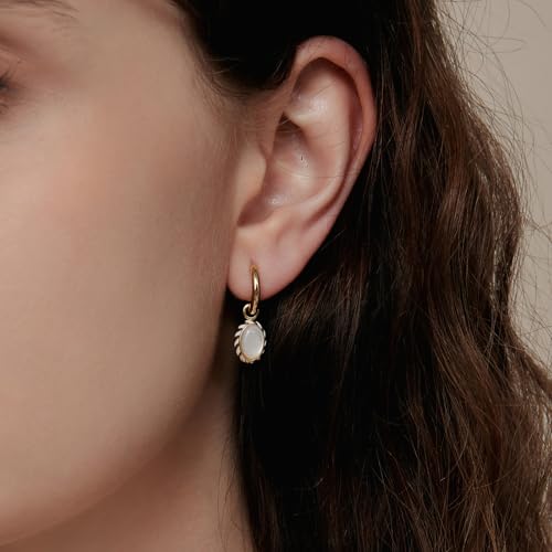 ARSIS Heart Charm Huggie Hoop Earrings for Women, Dainty 18K Gold Plated Heart Drop Hoops with CZ, Hypoallergenic, 925 Sterling Silver Posts, Tarnish-Free, Lightweight Jewelry Gift for Her - color: Moonlight Drop Huggie Hoop