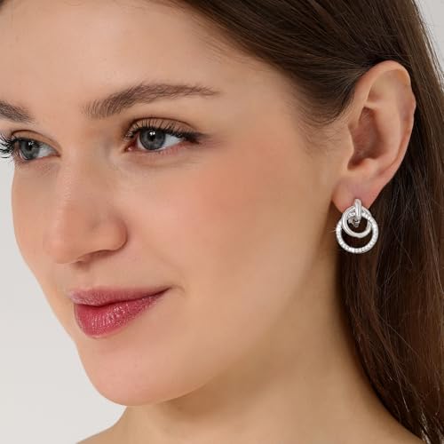 Awinesn Chunky Clip On Earrings for Women Hypoallergenic 14K Gold Plated Knot Link Clip Earrings Geometric Statement Hoop Non Pierced Earrings Jewelry for Women Fashion Trendy Jewelry Gifts - color: big hoop cz-s