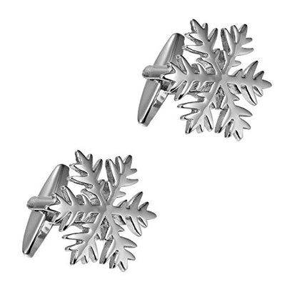 Urban Jewelry Cufflinks for Men, Stainless Steel Tuxedo Shirt Accessories – Black, Silver, Gold Cuff Links for Wedding, Business, Gifts for Father, Husband, Boyfriend, Son - style: Snowflakes Style