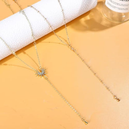 NEWITIN 6 Pieces Pendant Layered Necklaces for Women Gold Necklace Set | Hypoallergenic, Gold Plated, Cubic Zirconia, Cuban Link, Snake Chain, Stackable Chains Choker, Layering Necklace, Women Gifts - color: Gold Elegant