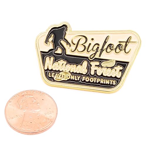 Bigfoot Enamel Lapel Pin - for Fans of Bigfoot and Sasquatch - style: National Forest