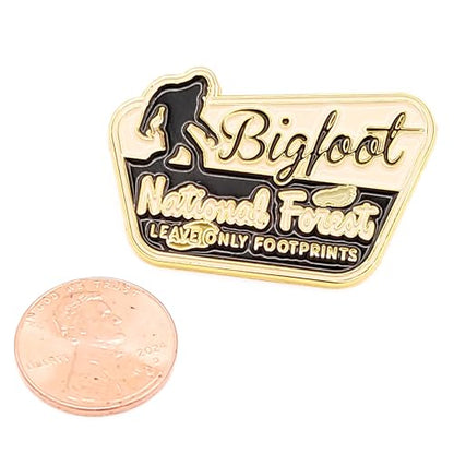 Bigfoot Enamel Lapel Pin - for Fans of Bigfoot and Sasquatch - style: National Forest