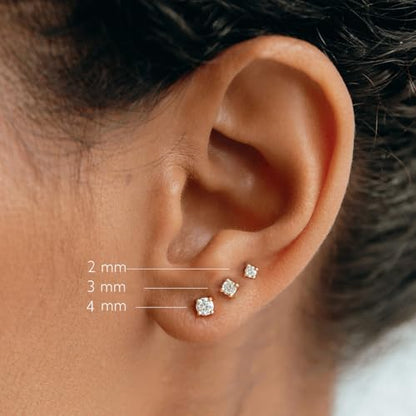 3 Pairs Mini Hoop Earrings Set Turquoise Cubic Zirconia Huggie Hoop Cartilage Earring Ear Cuff for Women (Turquoise/CZ) - color: Style D-Gold