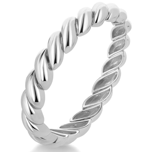 FAMARINE Gold Silver Chunky Bangle Bracelet for Women Men - style: Style B silver