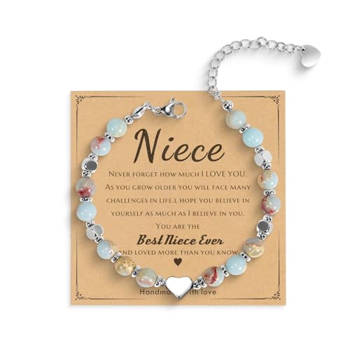 Beaded Bracelet for Women - Inspirational Sometimes You Forget You're Awesome Friendship Jewelry, Dainty Birthday Gift for Best Friends, Mom, Sister, Daughter - style: Niece