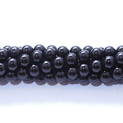 Natural Stone Beads 6mm Black Polished Round Smooth Agates Gemstone Beads for Jewelry Making 15 Inch(Black Onyx,6mm) - color: Black Onyx, size: 6mm