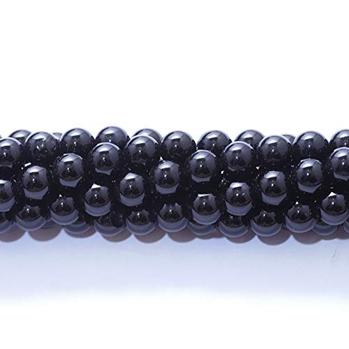 Natural Stone Beads 8mm Black Polished Round Smooth Agates Gemstone Beads for Jewelry Making 15 Inch(Black Onyx,8mm) - color: Black Onyx, size: 8mm