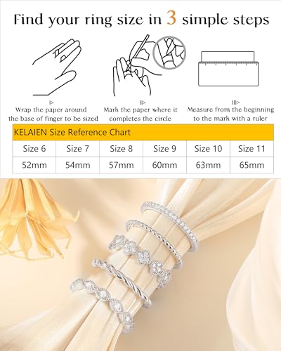 Gold Silver Stackable Rings for Women Non Tarnish Cubic Zirconia Band Ring | 14K Gold Plated,Stacking Chunky Eternity Rings,Dainty Engagement Promise Thumb Rings,Wedding Ring Set,Jewelry Size 6 7 8 9 10 - color: Silver 1