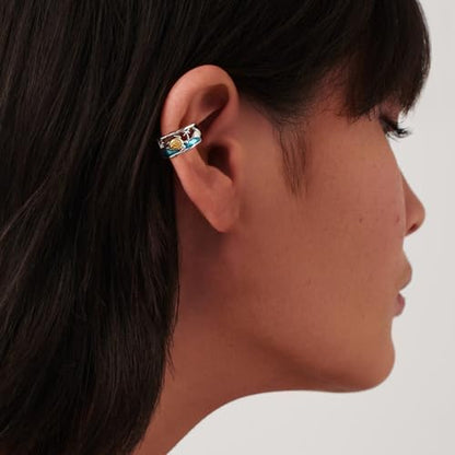CHIC & ARTSY 925 Sterling Silver Ear Cuff Earrings Hypoallergenic Whales, Turtle No Piercing Ear Cuffs Earrings Adjustable Clip-on Earrings for Women - style: # Earcuff 2