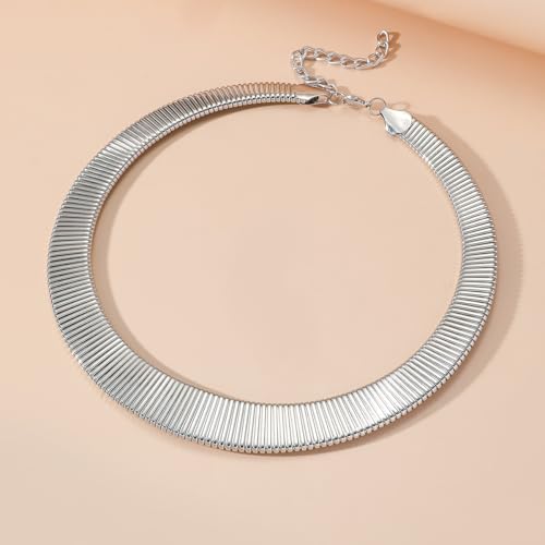Collar Necklace for Woman Trendy Silver Choker Necklaces for Woman Statement Open Round Collar Choker Necklace - style: Style 2